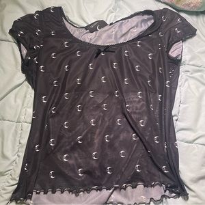 Black & White Moon Crop Top XXXL